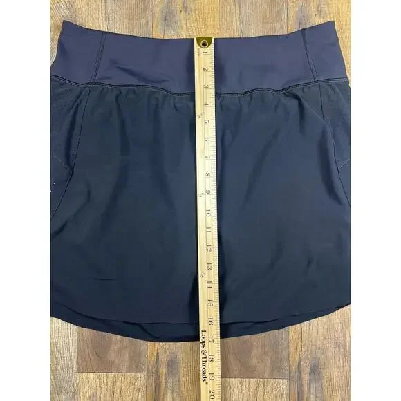 Athleta Run With It 16" Skort Black Athletic Running Skirt Womens Size Large L . - Picture 9 of 11